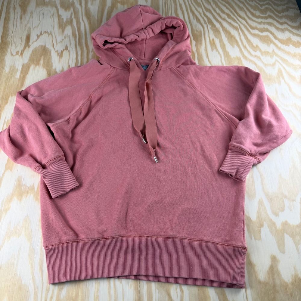 Aerie Womens XS Pink Raglan Sleeve Pullover Hoodie Dusty Rose Ribbon Drawstring